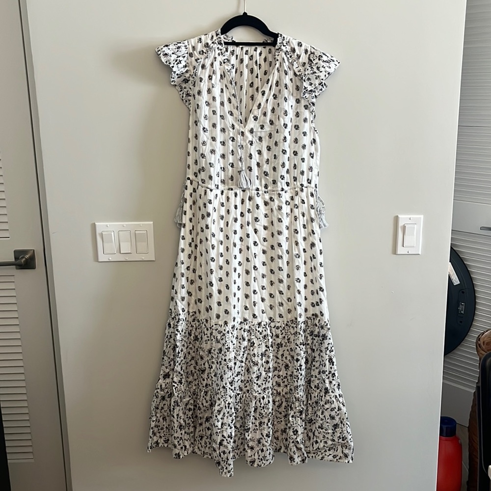 Ulla Johnson Printed Benita Midi Dress in White size 6 - Picture 2 of 4